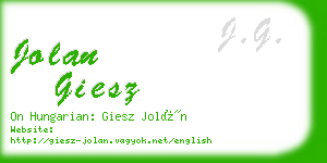 jolan giesz business card